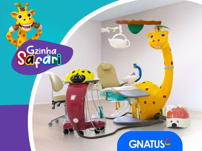 Adquira a cadeira odontopediatrica gzinha safari gnatus na Castelo Equipamentos. Atendemos Campinas e Região